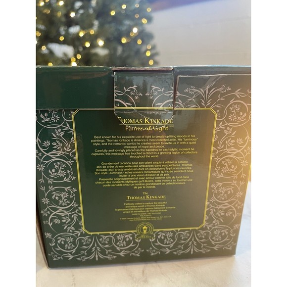 Christmas Ornament Thomas Kinkade Moonlit Sleigh Ride Large Glass 2004 with Box - Picture 11 of 13